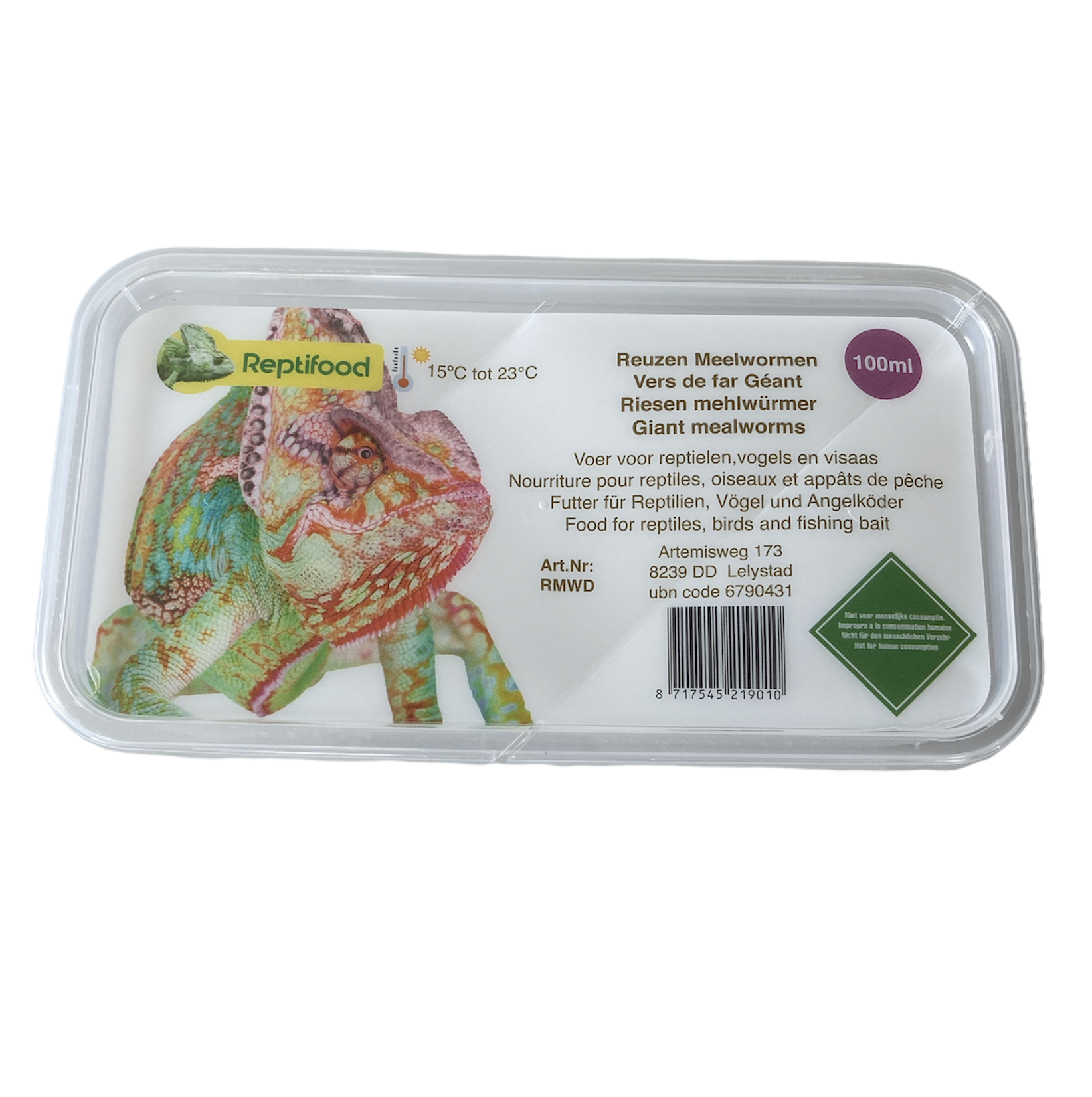 Reuzen meelwormen in doosje 100 ml.